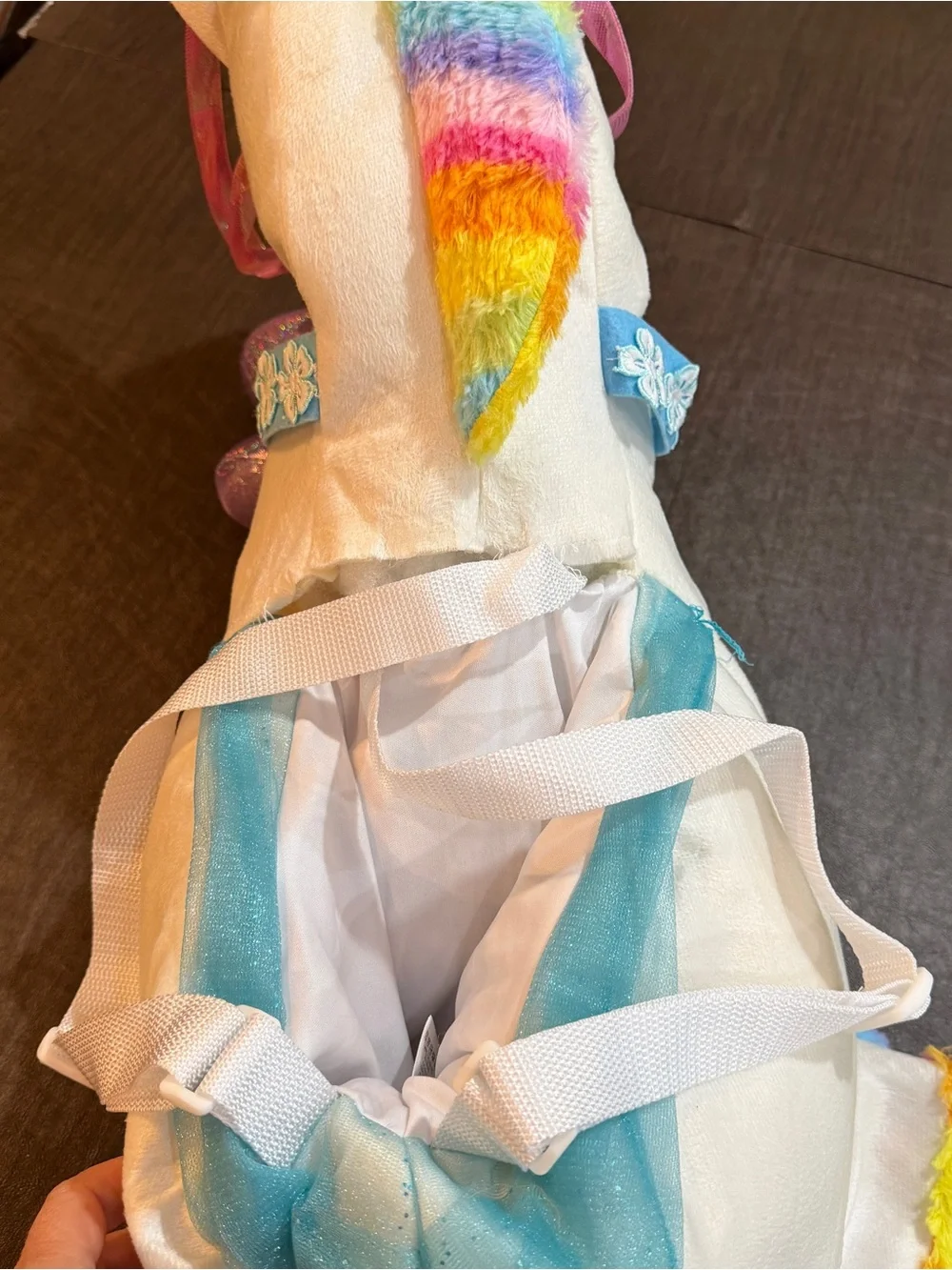 Plush Rainbow Unicorn Costume Boots - White and Multicolor - Picture 4 of 7